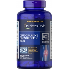 Puritan's Pride Glucosamine, Chondroitin & MSM-3 Per Day Formula 480 capl (160 днів прийому)
