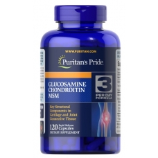Puritan's Pride Glucosamine, Chondroitin & MSM-3 Per Day Formula 120 caps (40 днів прийому)