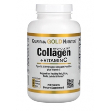 California Gold Nutrition, Hydrolyzed Collagen Peptides + Vitamin C, Type I & III, 250 Tablets)